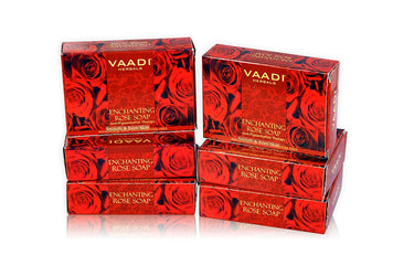 Vaadi herbals Enchanting Rose Soap, 75 grams (Pack of 6)